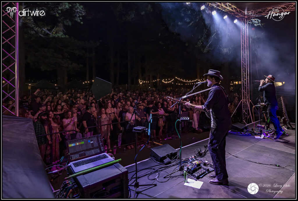 Dirtwire perform at The Hangar Taproom and Bottle Shop in Lake Tahoe. 2026. Photo: Larry Sabo