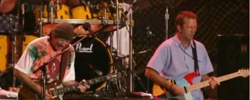 Carlos Santana and Eric Clapton