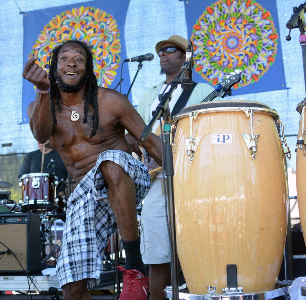 Afrolicious conga player Diamond Vibe at the 2014 High Sierra Music Festival. Tahoe Onstage file/ Tim Parsons