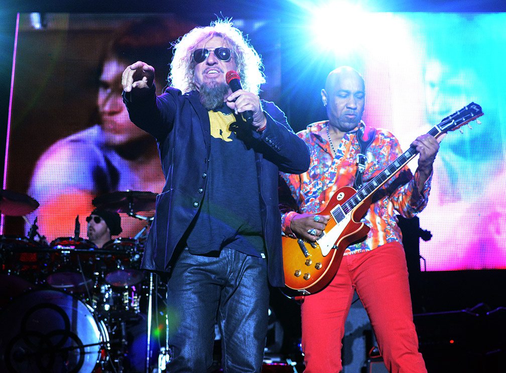 Sammy Hagar performing with the Circle at Harvey's Lake Tahoe Outdoor Arena in September 2015.