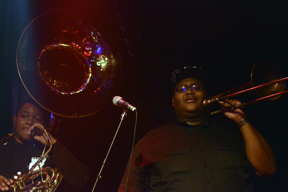 Edward Lee, Sousaphone and Paul Robertson, trombone, of the Soul Rebels. Tim Parsons / Tahoe Onstage
