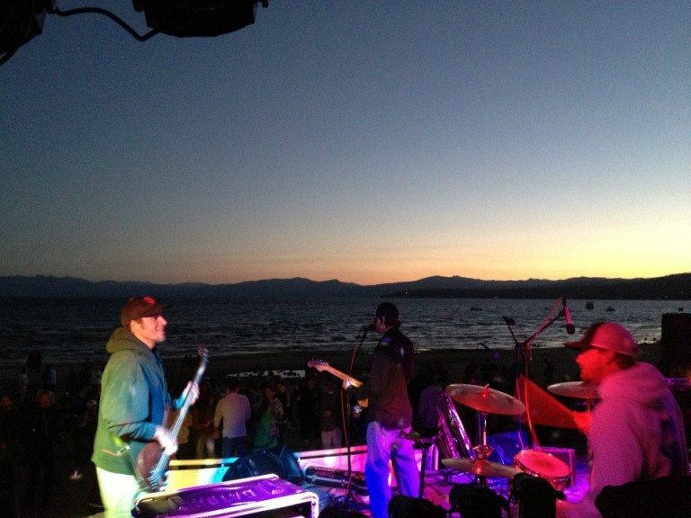Horsemouth grooves at sunset, at a King's Beach Summer Concert Series performance in 2014.
