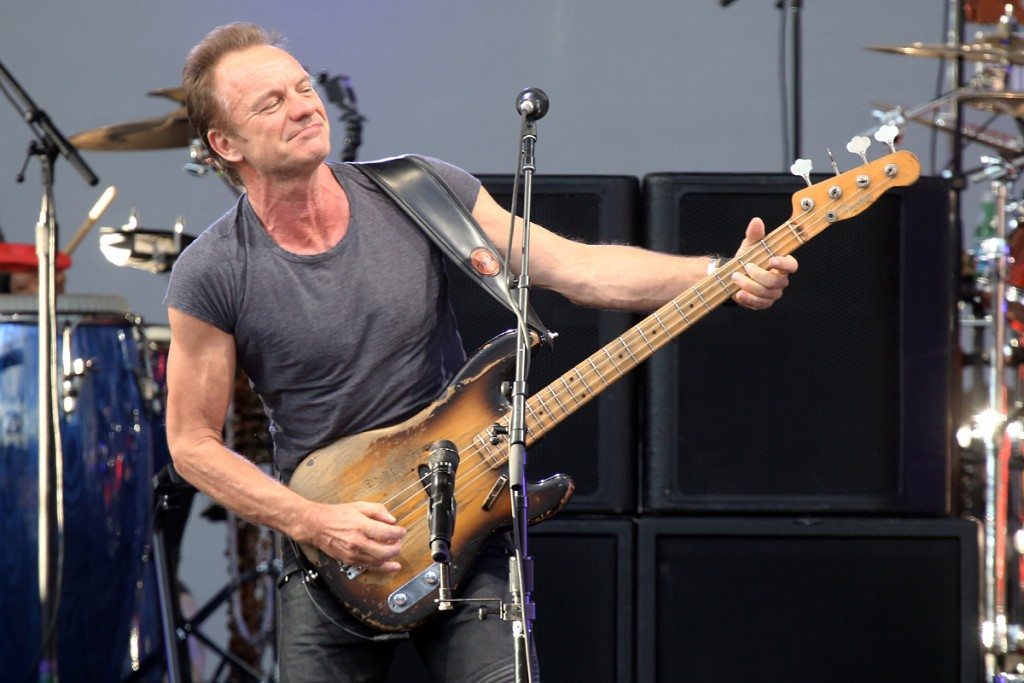 Sting and his 1957 Fender Precision bass guitar. Photos by Jim Grant / Harveys Lake Tahoe