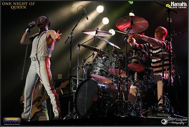 Gary Mullen and drummer Jon Halliwel will rock you. A packed Harrah's Lake Tahoe South Shore Room cheers One Night of Queen, a tribute to the intricate and fast-paced music of one of rock's all-time greatest bands. Tahoe Onstage photos by Larry Sabo