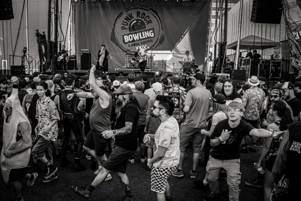 Crowd moshing at Las Vegas Punk Rock Bowling Music Festival, 2024