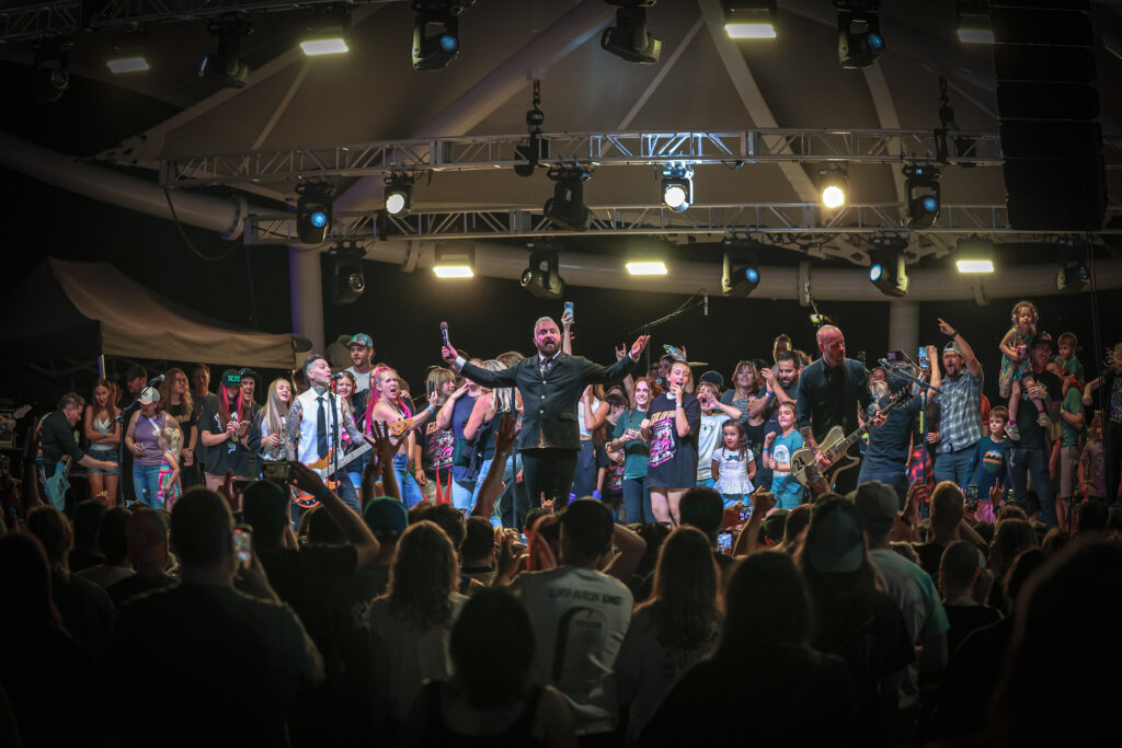 John Feldmann and Goldfinger, live concert in Reno, Nevada at J Resort's Glow Plaza