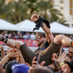 a crowd surfer at Punk Rock Bowling Music Festival in Las Vegas, Nevada 2025