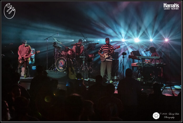 The band Eggy performs at Harrah's Lake Tahoe's South Shore Room. 2026. Photo: Larry Sabo
